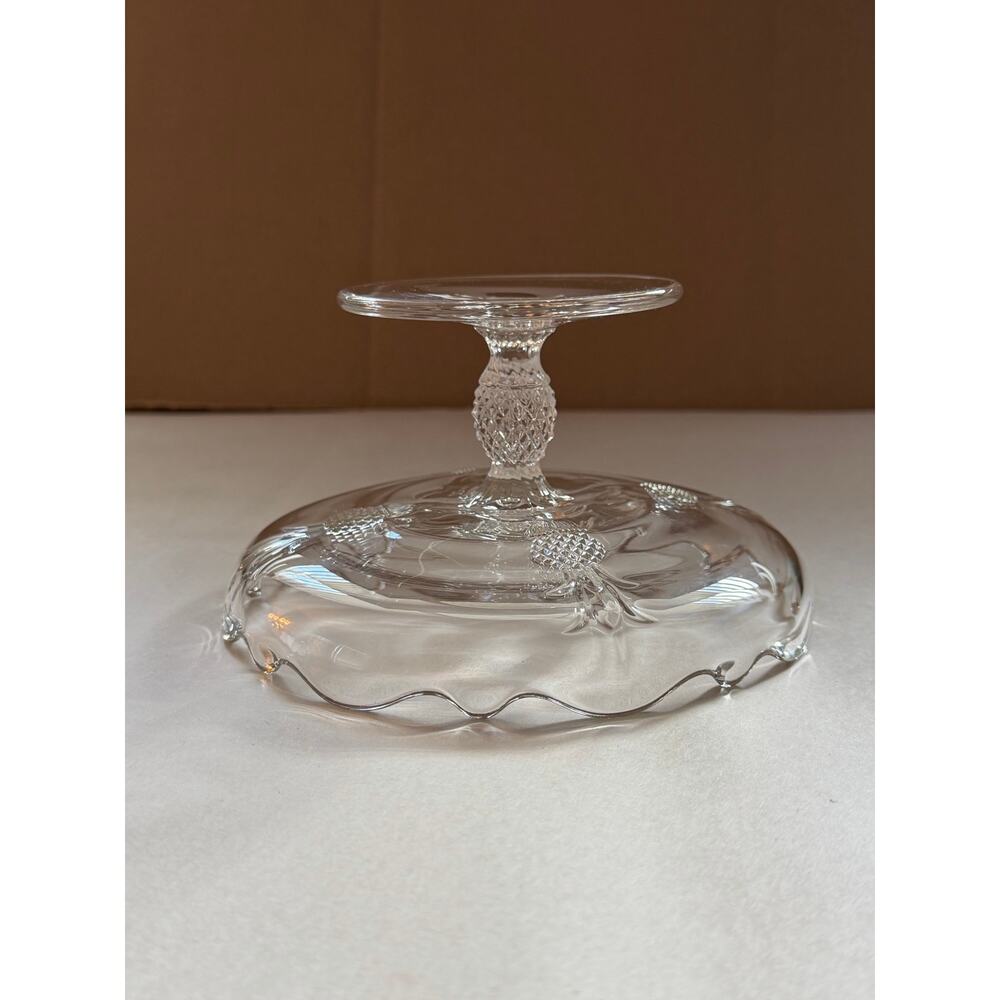 Vintage Heisey Marked Glass Pineapple Compote Candy Dish Clear Elegant Glass - Picture 8 of 10